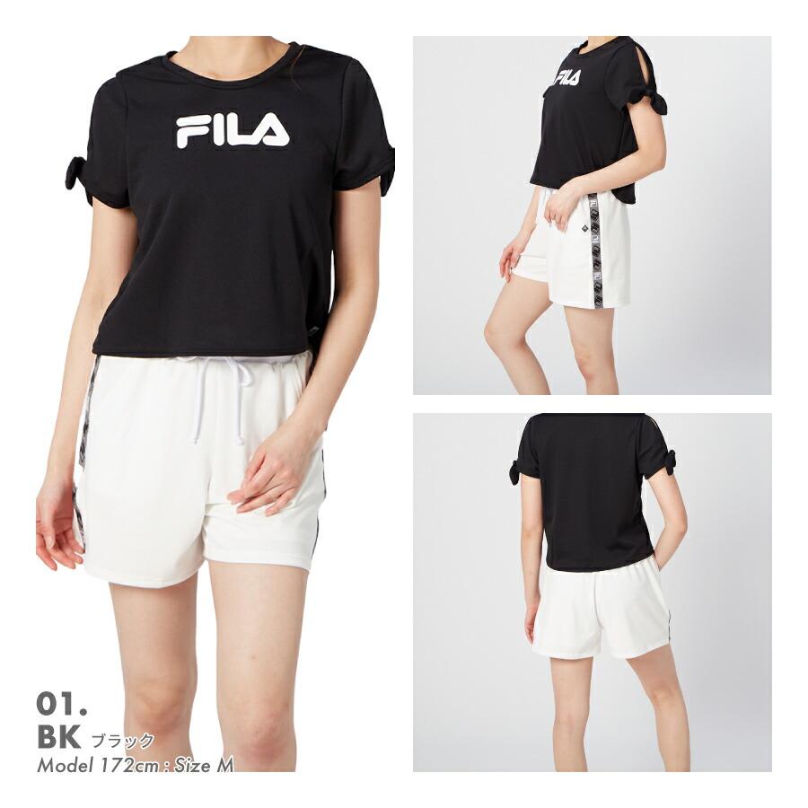 FILA（フィラ） 女の子 水着 タンキニ 3点セット 襟スリットTシャツ