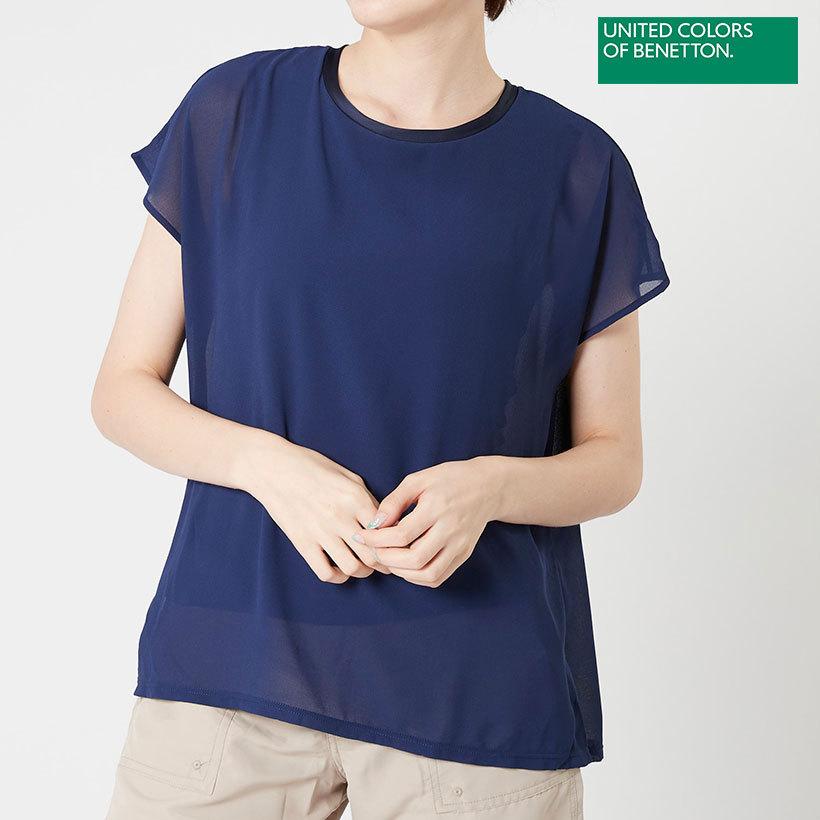 レディース カップ付きｔシャツ 水陸両用 リゾートウエアー Benetton ベネトン シフォン切替シアーデザインｔシャツ ネイビー 28クリアランスセール 28 Nv Oceanweb Yahoo Japan店 通販 Yahoo ショッピング