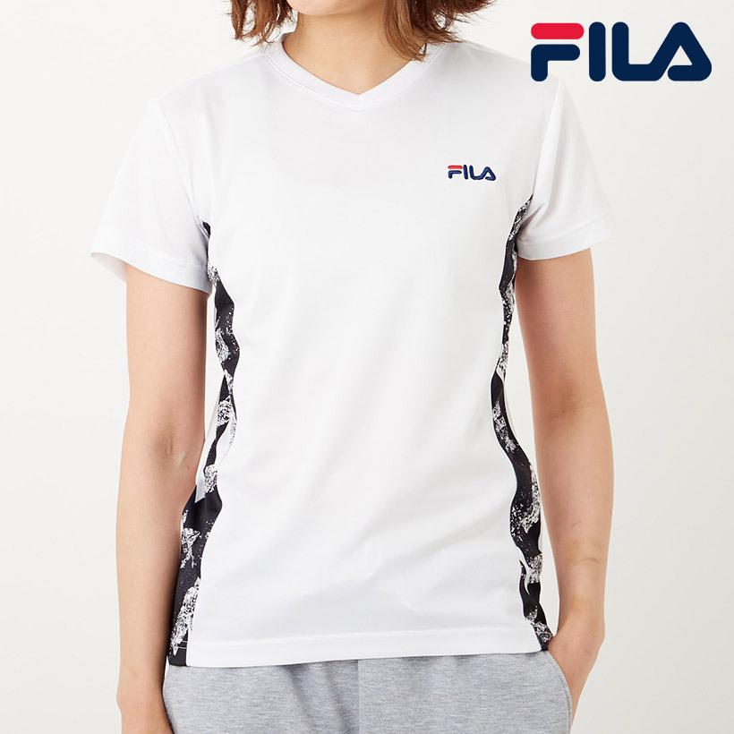 Fila フィラ トップス Tシャツ 半袖 Tシャツ レディース 大人サイズ Uv フィットネスアウトレットクリアランスセール Bk Oceanweb Yahoo Japan店 通販 Yahoo ショッピング