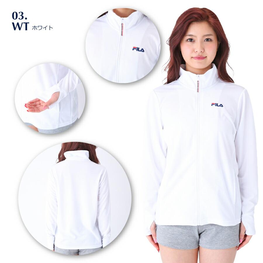FILAレディースホワイト ジップアップアウター FILAレディースホワイト ジップアップアウター