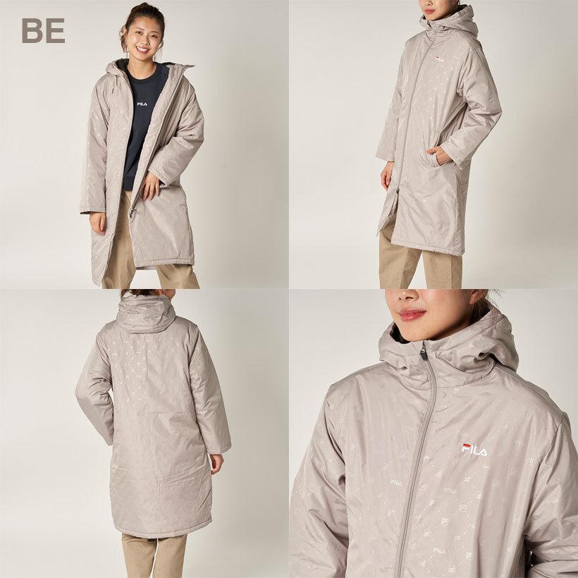 FILA（フィラ） レディース タフタ 中綿 ベンチコート ベージュ 