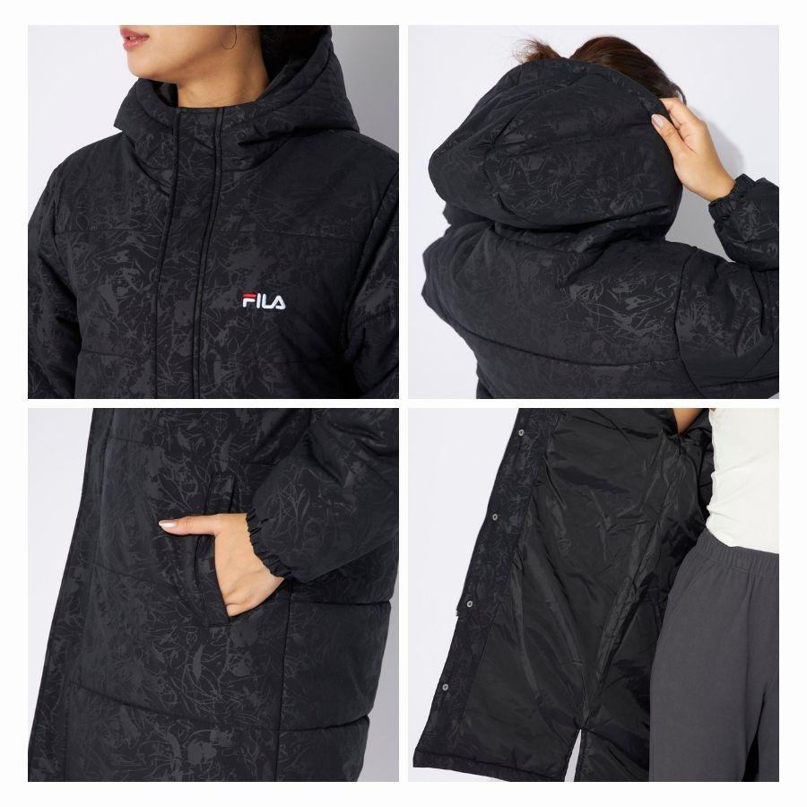 FILA ダウンジャケット ベンチコート レディース 中綿ロング FILA ダウンジャケット ベンチコート レディース 中綿ロング