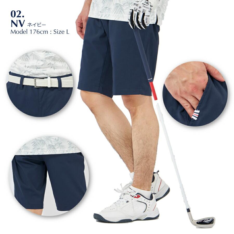 FILA ゴルフ用　ハーフパンツ　ベルトつき FILA メンズ ベルト付き ハーフパンツ ショートパンツ