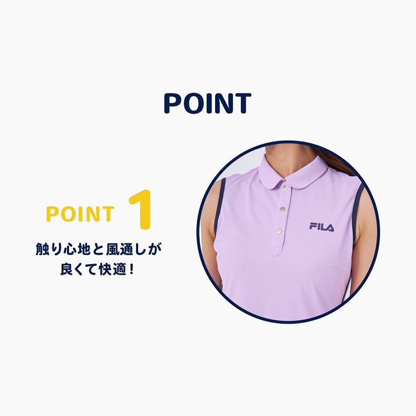 FILA ゴルフウェア レディース ワンピース ノースリーブ 50代 40