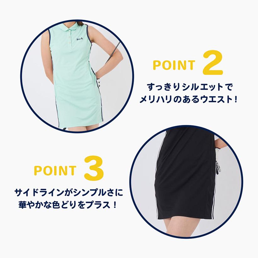 FILA ゴルフウェア レディース ワンピース ノースリーブ 50代 40