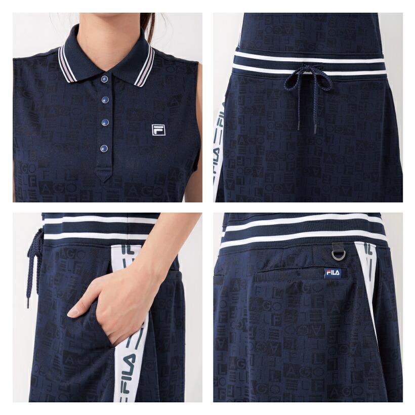 FILA ゴルフウェアレディース ワンピース ノースリーブ 20代30代 FILA ゴルフウェアレディース ワンピース ノースリーブ 20代30代