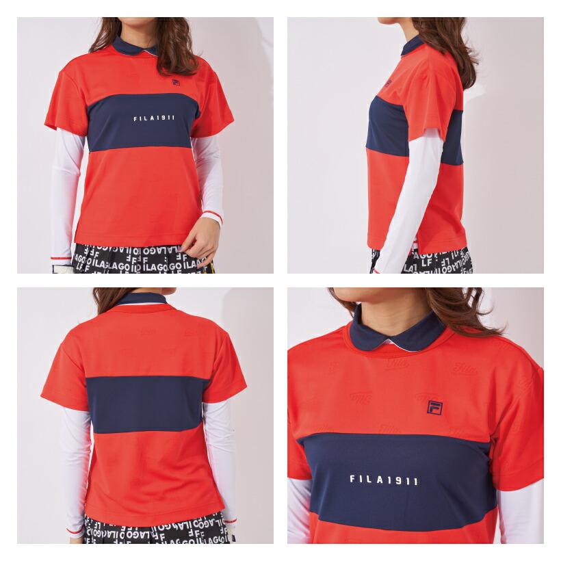 FILA レディース 半袖 Tシャツ ＋ 長袖 インナーセット 丸襟