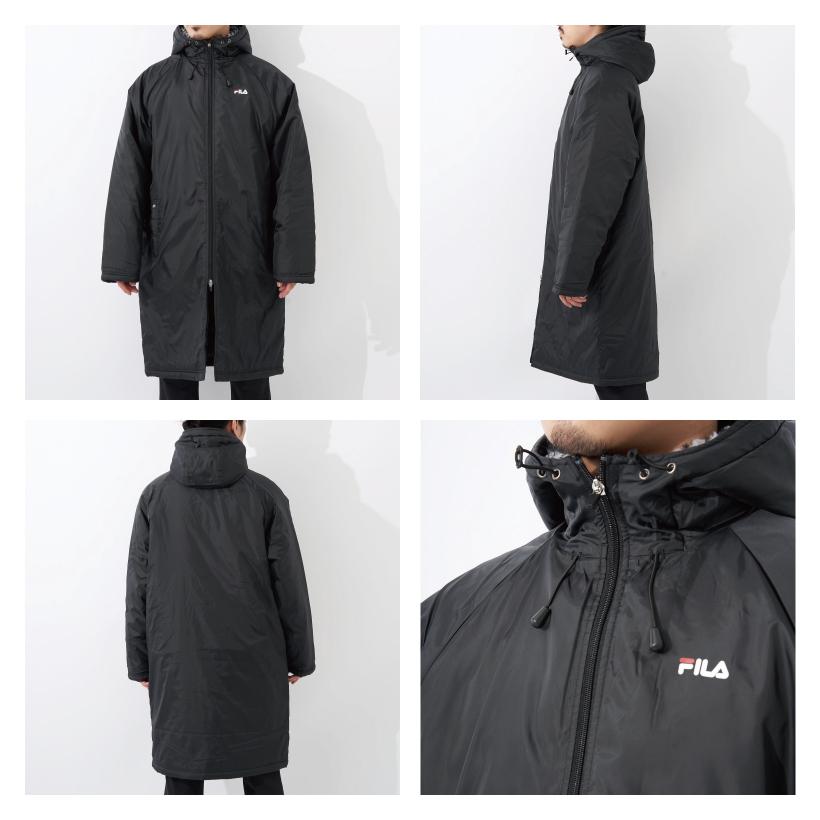 FILA ベンチコート ロングコート メンズ レディース 中綿 FILA ベンチコート ロングコート メンズ レディース 中綿