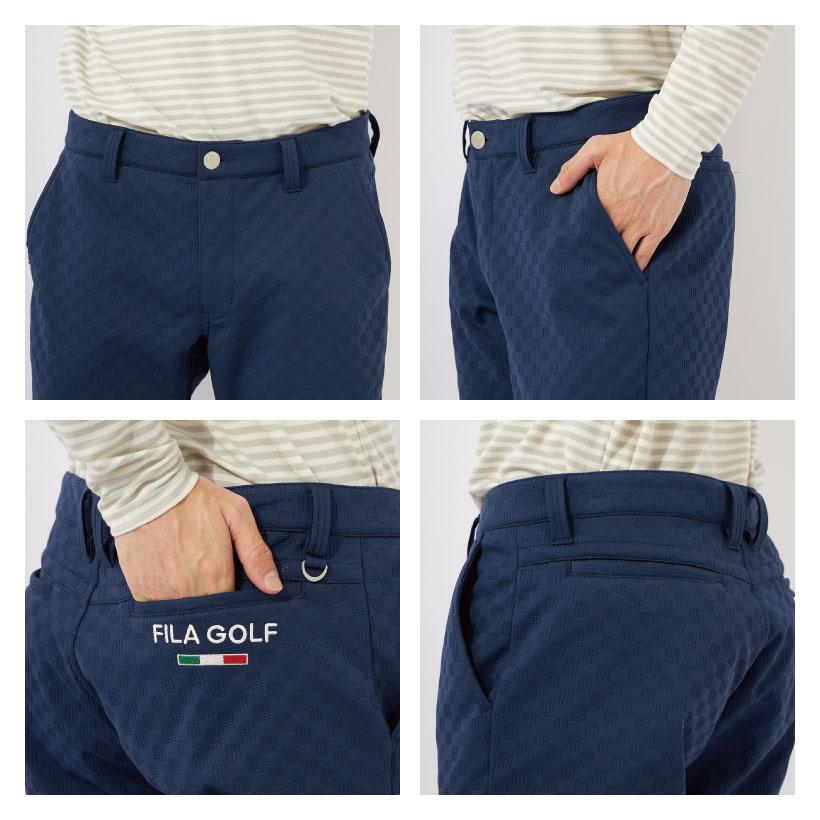 新品 フィラ ゴルフ 高周波キルト 3層ボンディング パンツ フリース 紺 82 FILA（フィラ） メンズ ロングパンツ ボンディング 高周波キルト