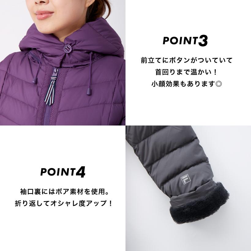 FILA（フィラ） ダウンコート レディース 73% OFF FILA 丈長 はっ水