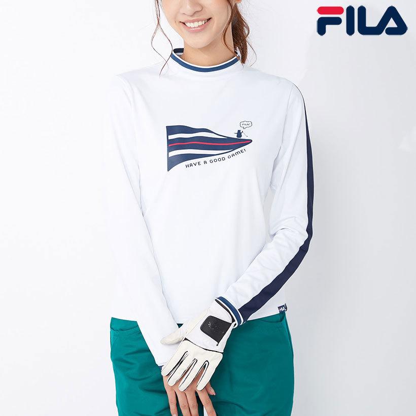 Fila フィラ Golf レディース モックネック長袖シャツ ホワイト 22 花 Oceanweb Paypayモール店 通販 Paypayモール