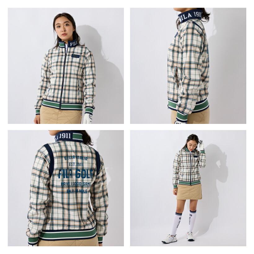 FILA レディース ボンディングジャケット アウター チェック柄 FILA レディース ボンディングジャケット アウター チェック柄