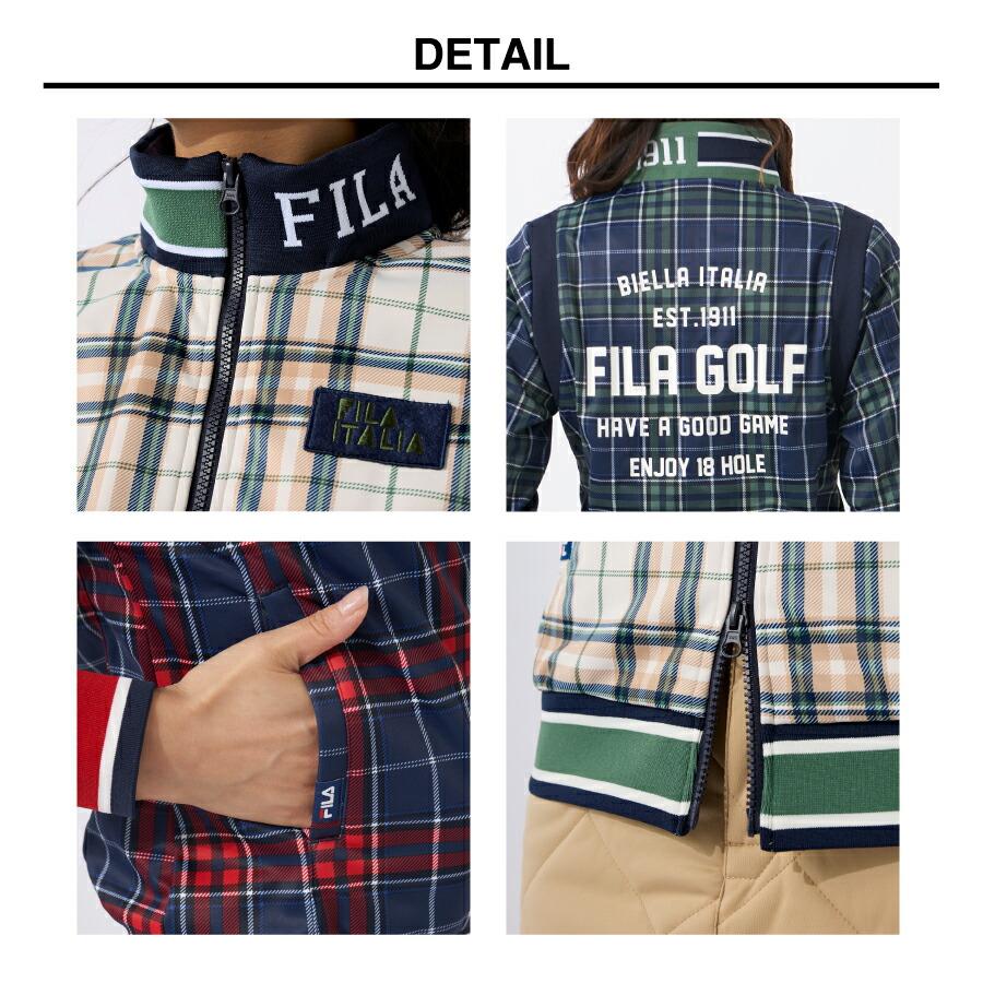 FILA レディース ボンディングジャケット アウター チェック柄 FILA レディース ボンディングジャケット アウター チェック柄