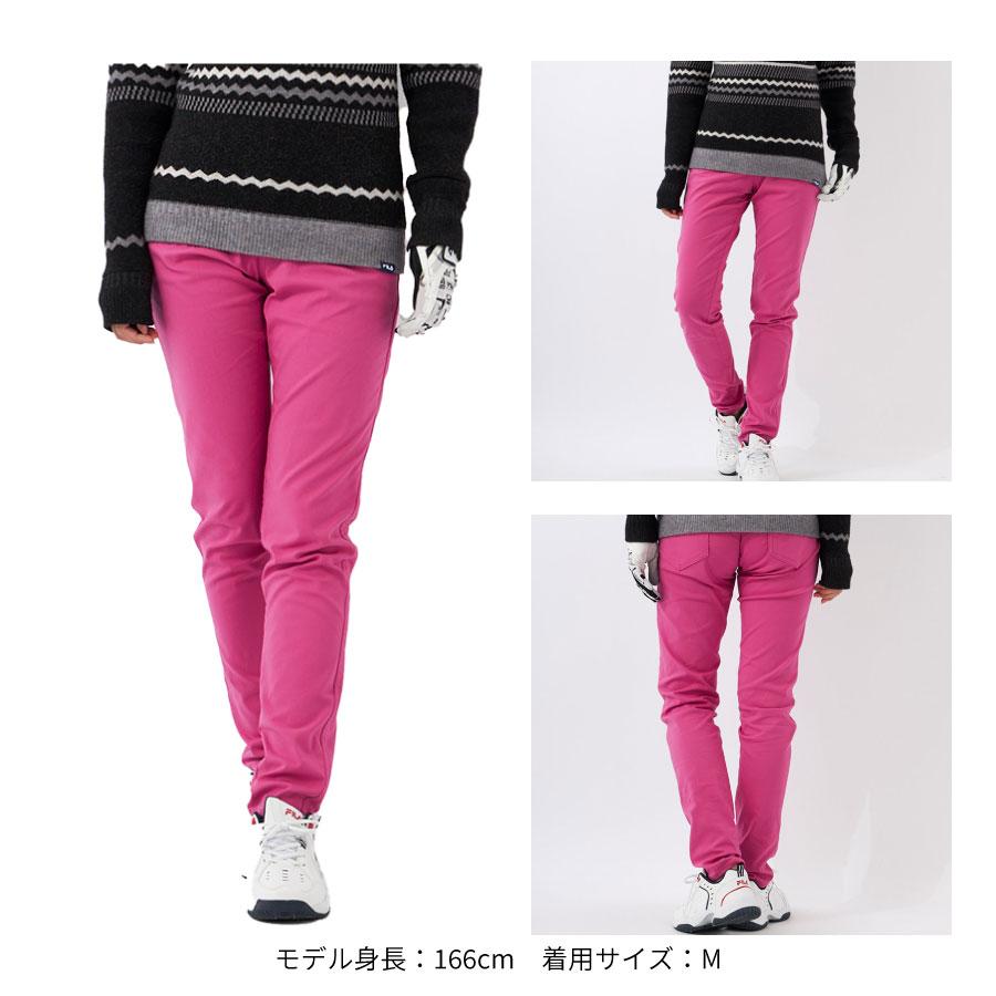 CPGGOLF ピンク レディースゴルフパンツ Mサイズ FILA レディース ロングパンツ テーパード ストレッチ ゴルフ