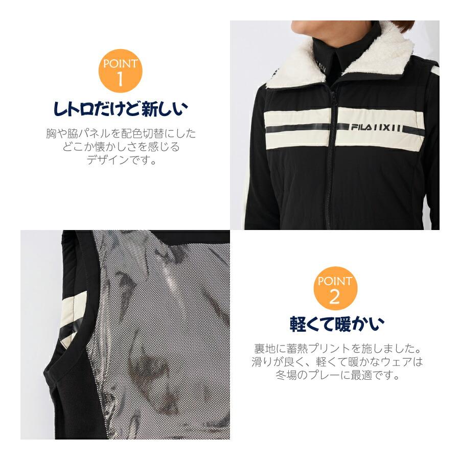 FILA ワンピース　防寒 FILA（フィラ） レディース ゴルフ ワンピース 中綿ワンピース FILA