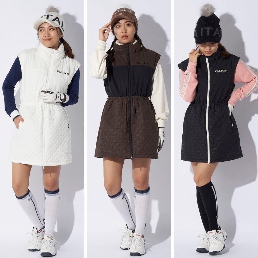 FILA GOLF ゴルフウェア レディース ワンピース 中綿 20代30代40代50代