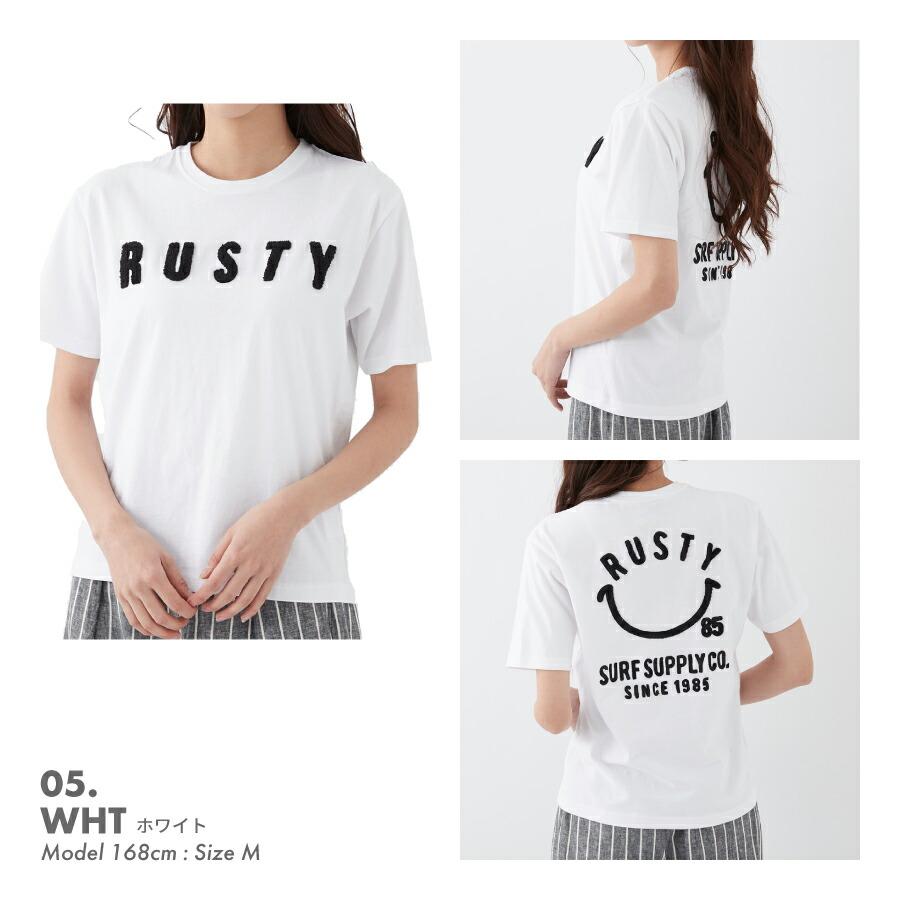 RUSTY（ラスティ） レディース スマイルモチーフ Tシャツ 半袖 立体