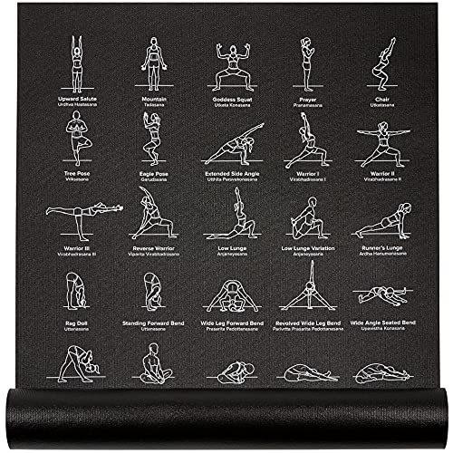 新規購入 NewMe - (Black) Fitness Po Illustrated 70 w/ Printed Mat Yoga Instructional その他体育器具
