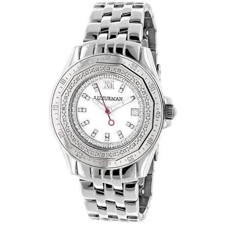 華麗 Ladies Diamond Watch 0.25?CT by Luxurman White MOP並行輸入 腕時計用ベルト、バンド