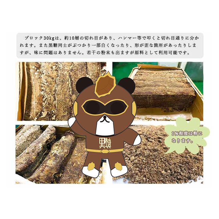 ヘルシーライフ 純黒糖 特等 ブロック30kg 小浜島産 特等黒糖 製造：JA