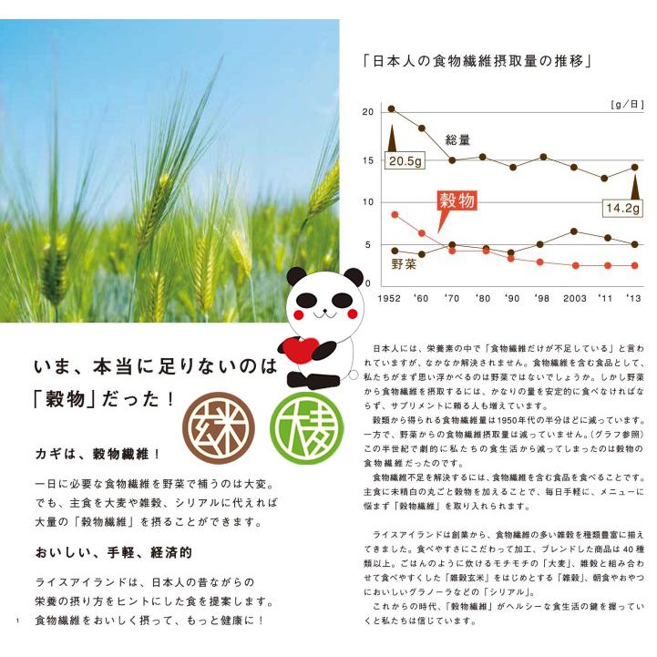 創業1903年　焙煎おおむぎ400ｇ×2袋　 鮮度が自慢　食べる おおむぎ　ポリポリサクサク食感　大麦パフ　ライスアイランド　岐阜県　 チャック袋 大容量 | ライスアイランド | 08
