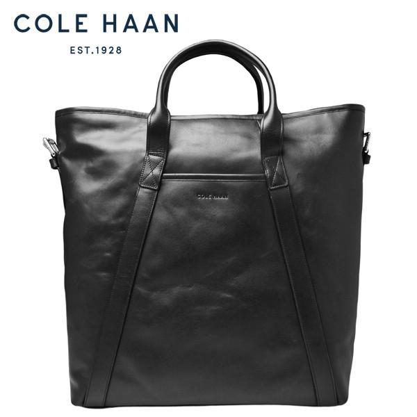 COLE HAAN モダン トートバッグ 2way 肩掛け mens. 黒 COLE HAAN（コールハーン） メンズ トートバッグ 本革 レザー 2WAY