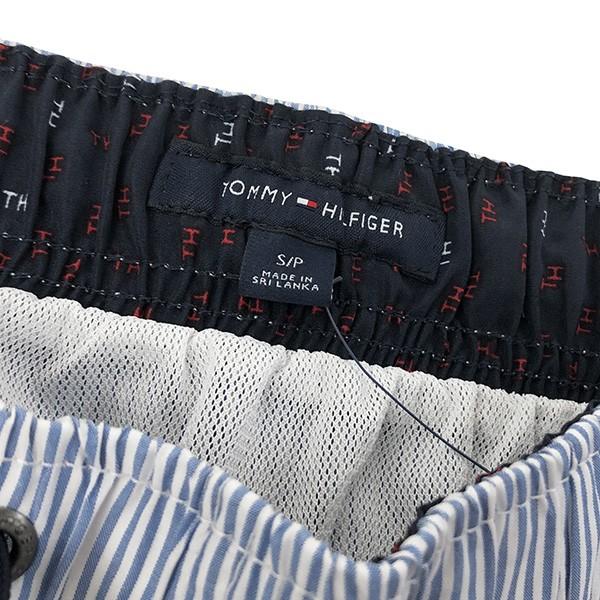 トミーヒルフィガー 水着 TOMMY HILFIGER 海パン メンズ 紳士用 スイムウェア ショーツ パンツ フラッグ ライトブルー ストライプ