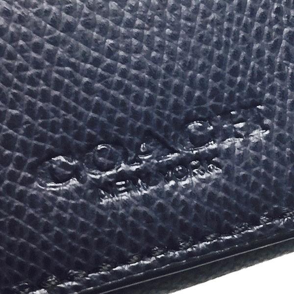 COACH コーチ メンズ キーケース 本革 レザー 4連キーケース 紺