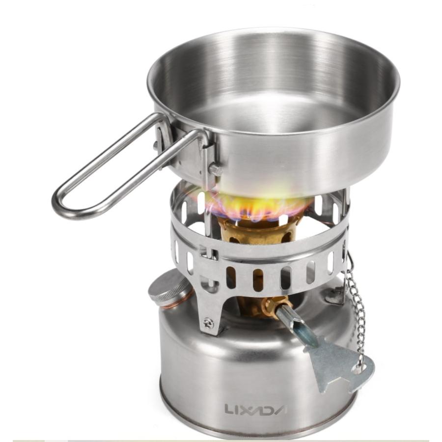 Lixada ポータブル キャンピング ガソリンストーブ ステンレス製 Back