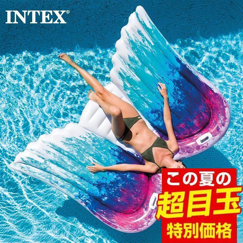 INTEX インテックス キッズ 大人用浮き輪 エンジェルウィングマット フロート 羽根 浮き袋 インスタ映え 海水浴 ビーチ 本物保証 プール 58786 2021 SUMMER 【57%OFF!】