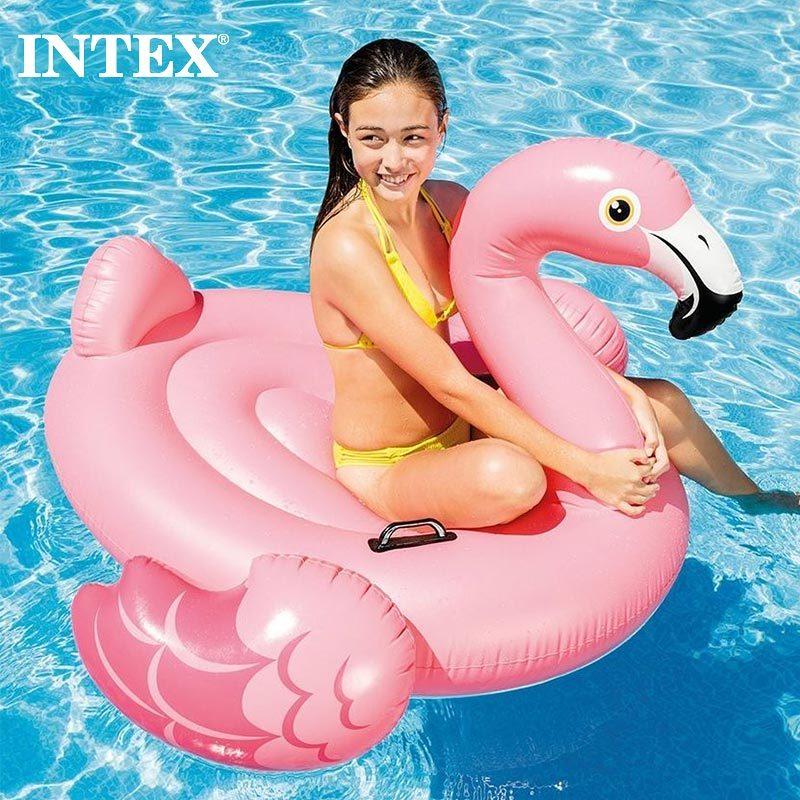 Intex インテックス キッズ 大人用浮き輪 ピンクフラミンゴライドオン フロート 浮き袋 インスタ映え ビーチ 海水浴 プール 21 Summer 品質一番の