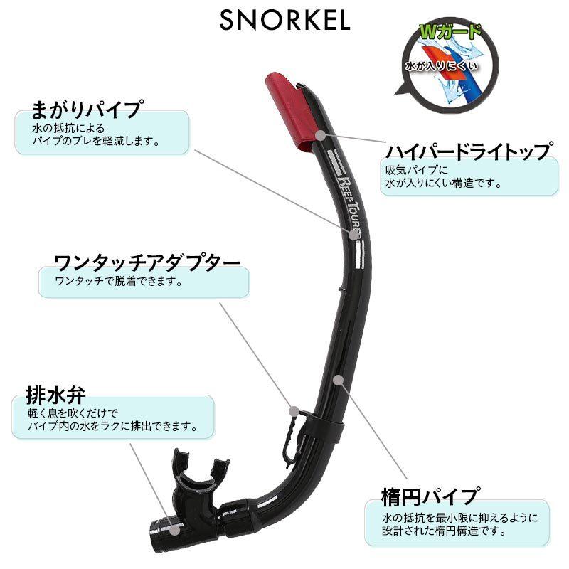 REEF TOURER/リーフツアラー 大人用 メンズ レディース マスク＆シュノーケル セット スノーケル スノーケリング 水中めがね RC0112 SS-2 | REEF TOURER | 10