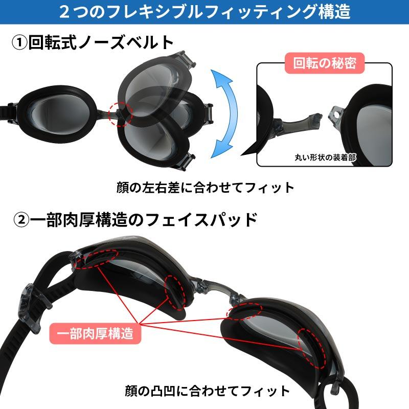 ESS ゴーグル 調整可能ストラップ付き　ファン付き VIEW/ビュー 子供&大人用 水中ゴーグル 簡単調整ストラップゴーグル