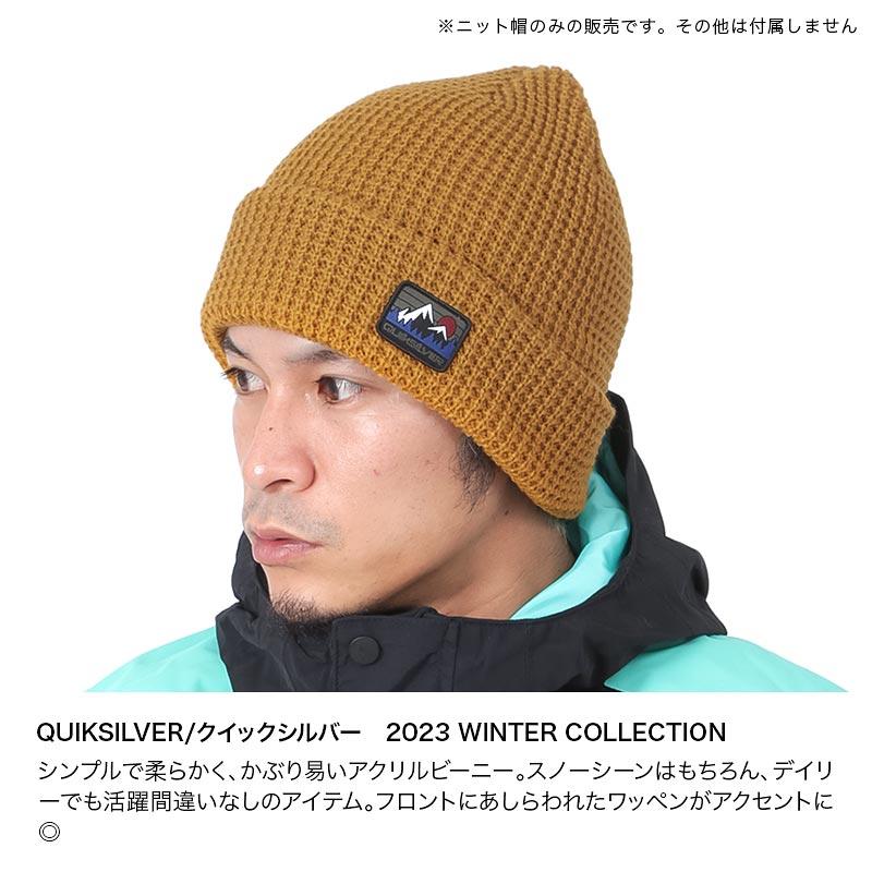 QUIKSILVER/クイックシルバー メンズ ダブル ニット帽 帽子 ニットキャップ ビーニー 折り返し 二つ折り スキー スノーボード スノボ  防寒 EQYHA03330