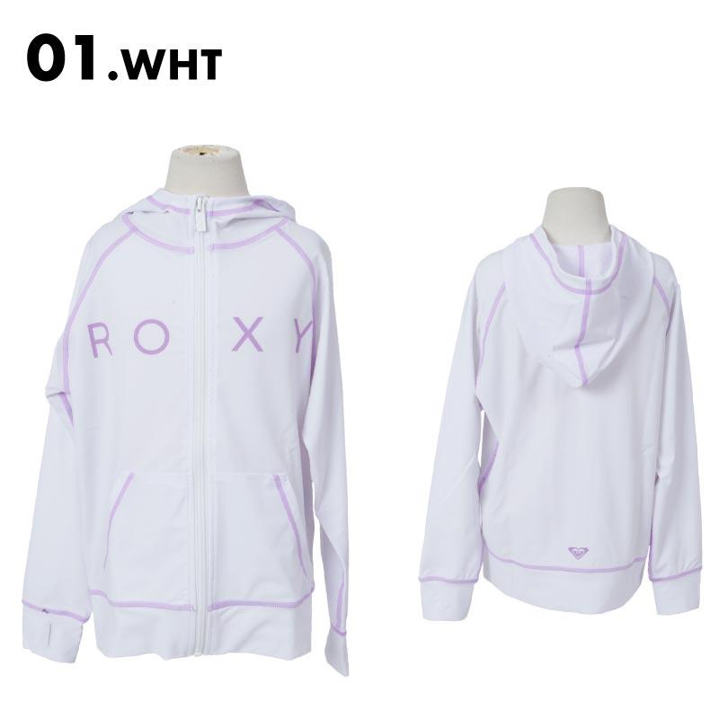 ROXY（ロキシー） キッズ 長袖ラッシュガードパーカー UVカット 白 黒