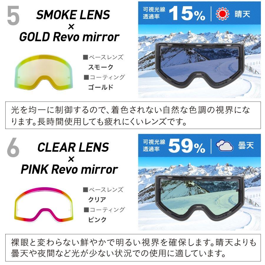 レボミラー 平面 交換レンズ フレームレス スノーボード スキー ゴーグル スノボ―ゴーグル レディース メンズ LENS-991｜ocstyle｜19