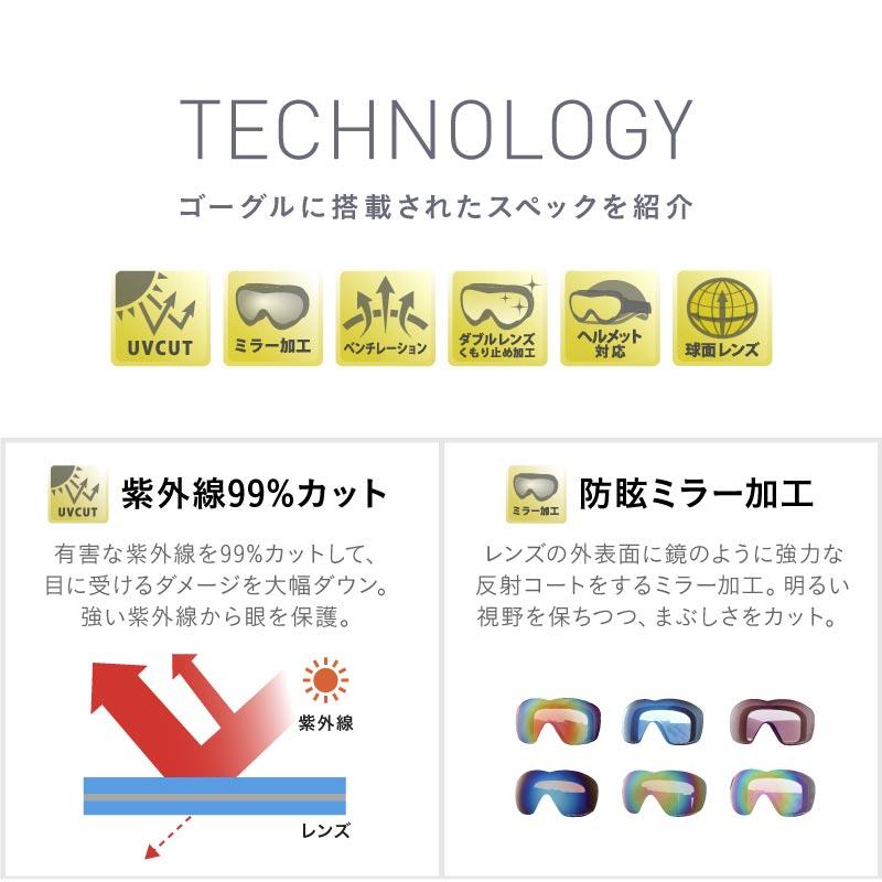 スノーボード ゴーグル レディース UVカット ダブルレンズ ミラー加工 ヘルメット対応 収納袋付きスノボ スキー スノー ICEPARDAL/アイスパーダル IBP-784 | ICEPARDAL | 24