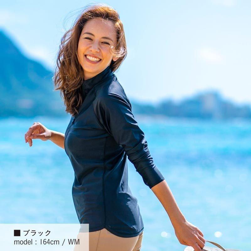 21正規激安 ラッシュガード レディース 長袖 フードなし パーカー 水着 体型カバー 紫外線対策 おしゃれ 大きいサイズ Ir 7300 Aynaelda Com