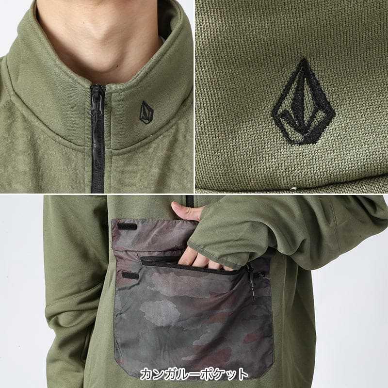 VOLCOM（ボルコム） メンズ フリースプルオーバー G4152400 ジップ