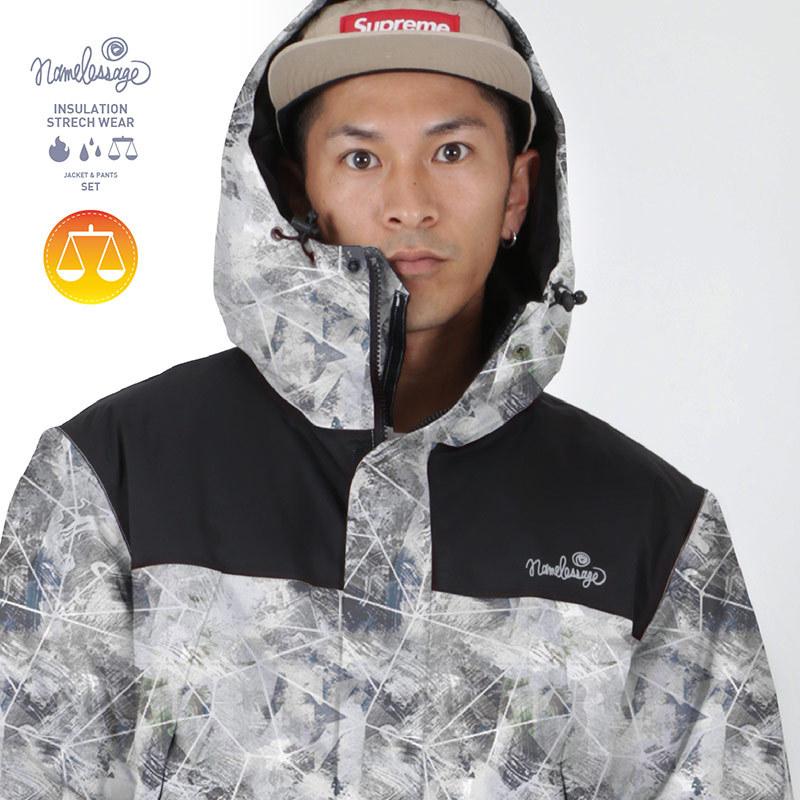 ネームレスエイジ レインウェア ストレッチ 中綿 メンズ