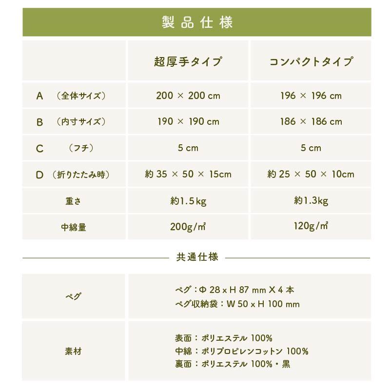 レジャーシート 厚手 大判 撥水 200×200 クッション ピクニックシート レジャーマット 大きい 軽い 洗える 花見 遠足 運動会 めざましテレビ紹介 NGOS-300 | ネームレスエイジ | 25