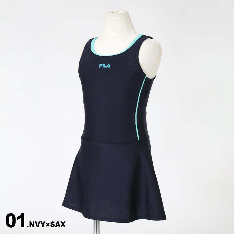 FILA/フィラ キッズ スクール水着 Aライン ワンピース 水着 みずぎ スイムウェア スカート パッド付き 学校用 プール 女子用 113965 | FILA | 09
