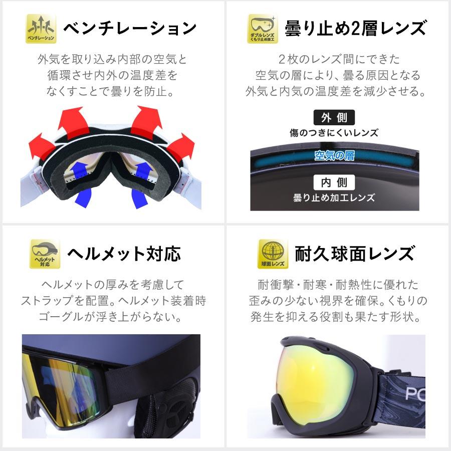 スノーゴーグル キッズ スキーゴーグル 球面ゴーグル UVカット ミラー加工 子供 ジュニア ヘルメット対応 アウトレット PNKID-681｜ocstyle｜17