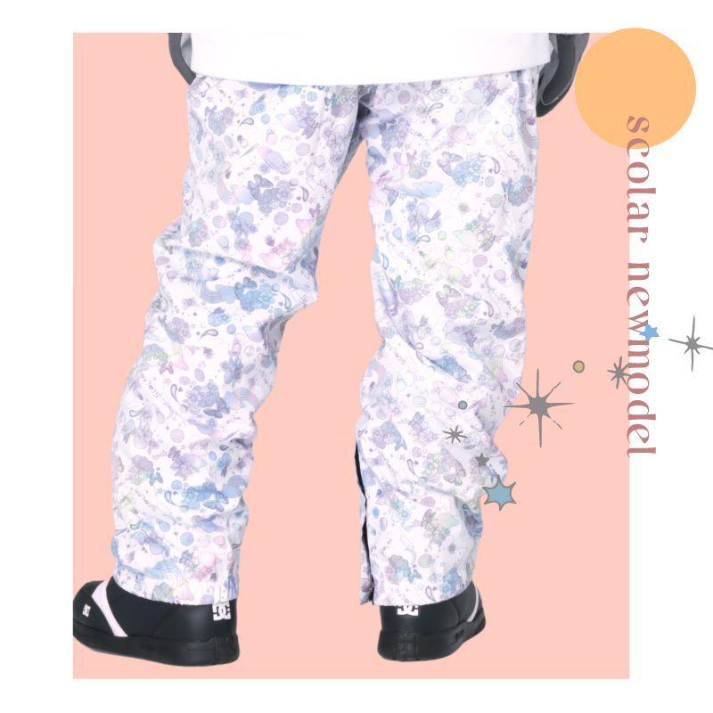 ScoLar　花柄スノーボードウェアセット（ジャケット・パンツ） サイズ9号 ScoLar 花柄スノーボードウェアセット（ジャケット・パンツ
