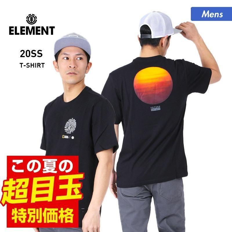 【SALE】 ELEMENT/エレメント メンズ 半袖 半そで Tシャツ ティーシャツ トップス 黒 ブラック クルーネック ロゴ BA021-320｜ocstyle