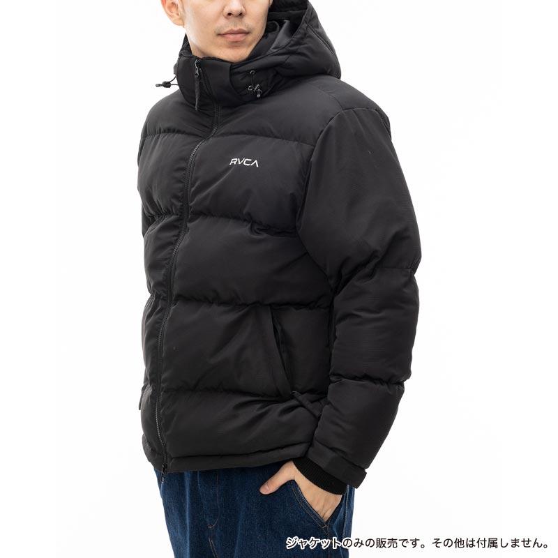 RVCA フード付きダウンジャケット ブラック RVCA ルーカ メンズ アウター PUFFER JACKET 2024 FALL＆WINTER