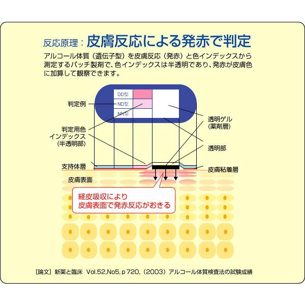 アルコール パッチテスト アルコール体質試験パッチ 3枚 アルコールチェッカー 【富山大医学部と共同開発】 体質検査 ライフケア技研 ALCOHOL検査 キット ALDH2 |  | 03