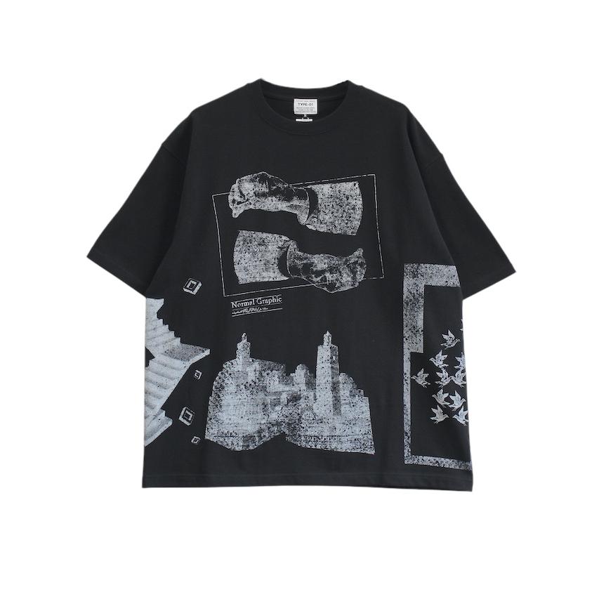 elephant TRIBAL fabrics SALE50%OFF Normal Graphic T BLACK