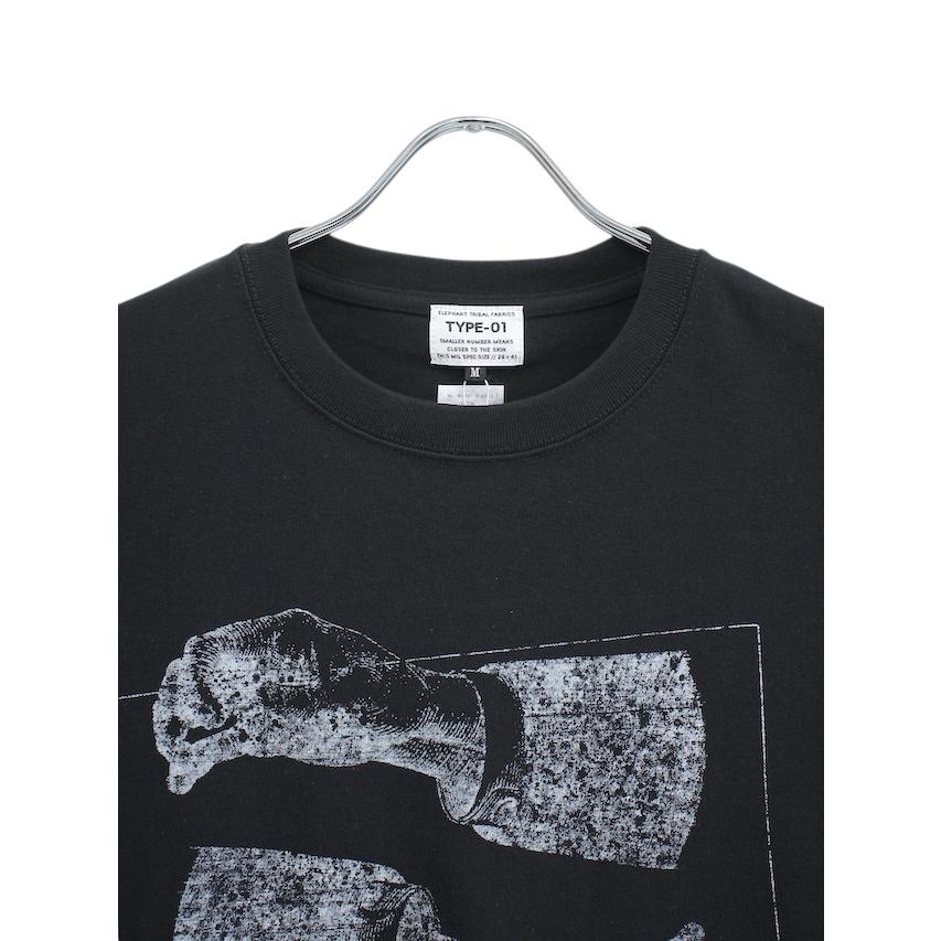 elephant TRIBAL fabrics SALE50%OFF Normal Graphic T BLACK