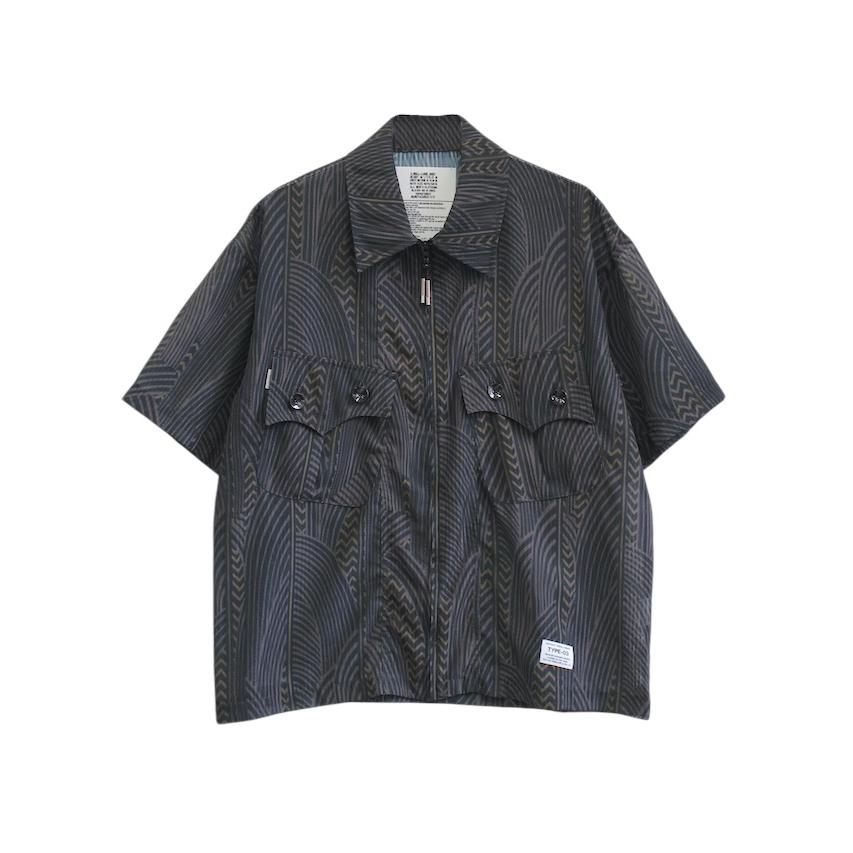 elephant TRIBAL fabrics NO A/C Zip Shirt BLACK / 2025SS
